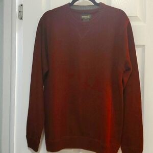 NWOT EDDIE BAUER CREW RIBBED BROWN SWEATER (LARGE)